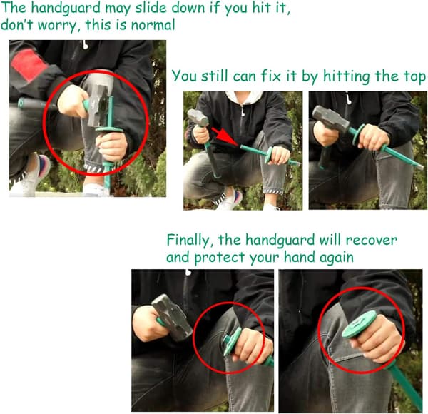 Mason Chisel med handskydd, 12 tum (30 cm) Heavy Duty Flat End Rock Concrete Mortar Stone Chisel