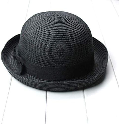 Melonhat, sommerstråhat til kvinder, sommerhat, solhat, havehat (56-58 cm, sort) black