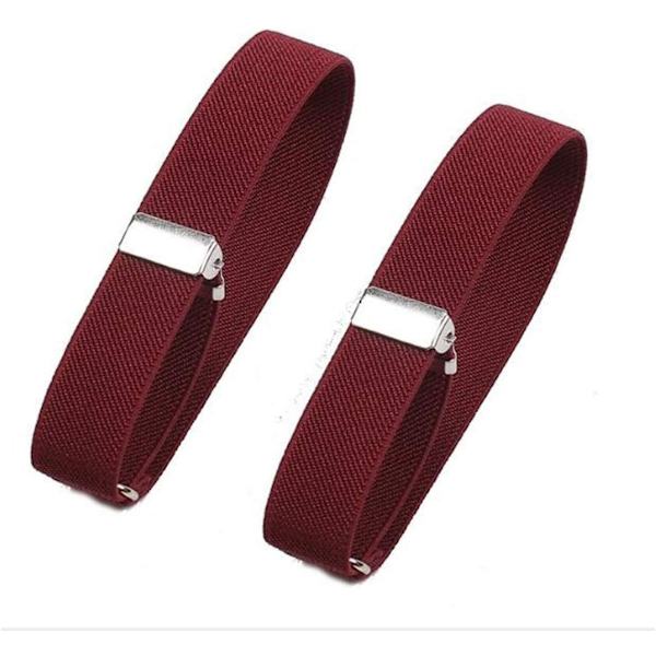 Elastisk justerbar armbandslinne strumpa hållare (vinröd) wine red