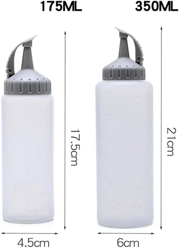 Kök Redskap Pressflaska Sprutflaska Kryddflaskor Sås Dispenser Black 350ML