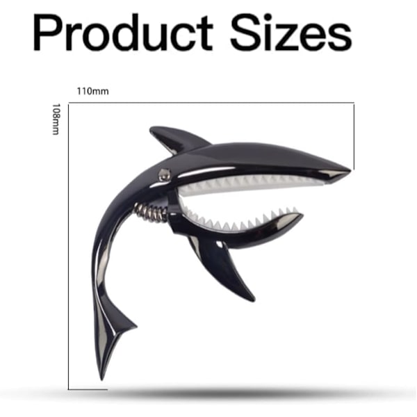 1 st Shark Capo Lättviktslegering Snabbväxling Med Förvaringsväska för Gitarrer, Ukulele, Banjo（svart） black