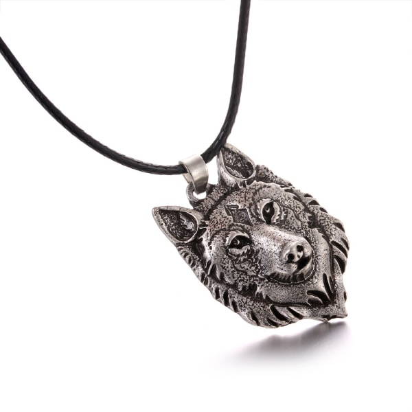 Halsband Wolf Amulet Fenrisulv Axelrem Wolf Silver