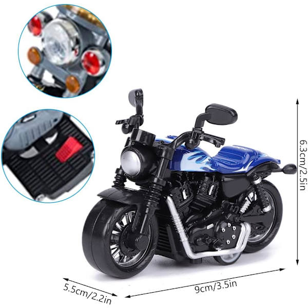 Legering Motorcykel Leksak Hög Simulering Modell Fordon Leksak för Barn Intellektuell Leksak Presentset (Blå) Blue