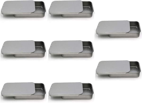 Hem Bärbar Rektangulär Förvaringslåda i Metall (Silver) 8 Stycken