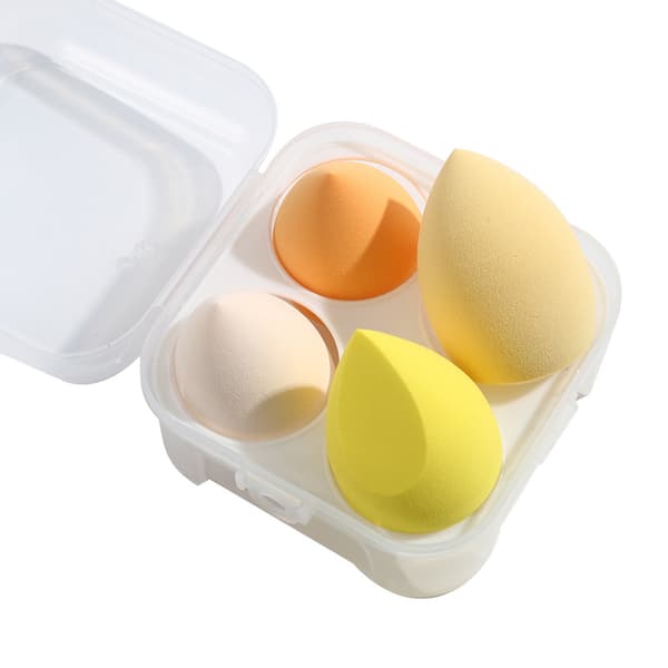 4 stk. Makeup Svamp Beauty Blender Sæt - Makeup Svampe Til Foundation Blender Yellow