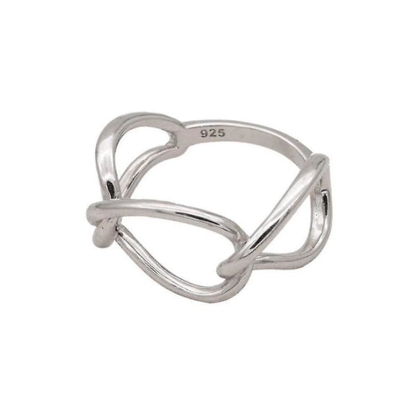 3PCS Silverpläterad Dubbelskiktad Kors Hålkätting Ringar Kvinnlig Enkel Fingergåva
