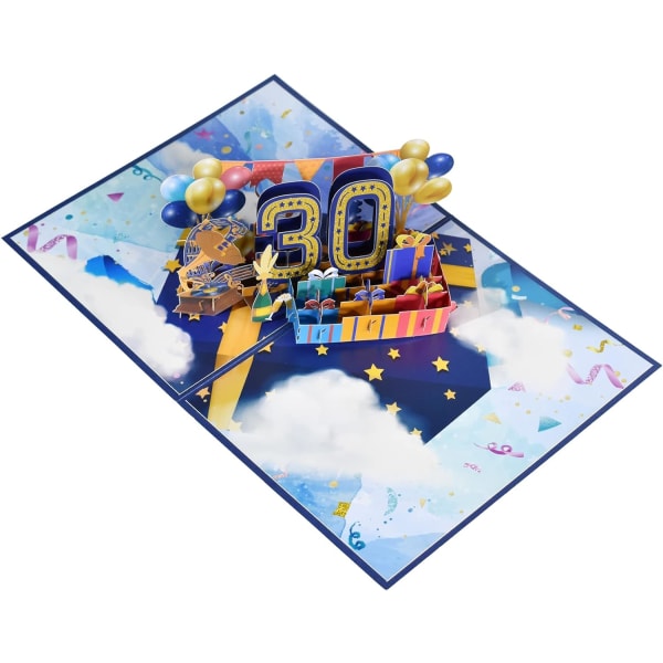 Jubileumspop-up-kort, 3D-födelsedagskort, bröllopsdagskort（30:e） color 2