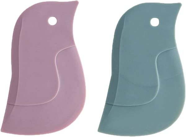 2 stk. pingvinformet bageværktøj blød rengøringsskraber 11x7 cm