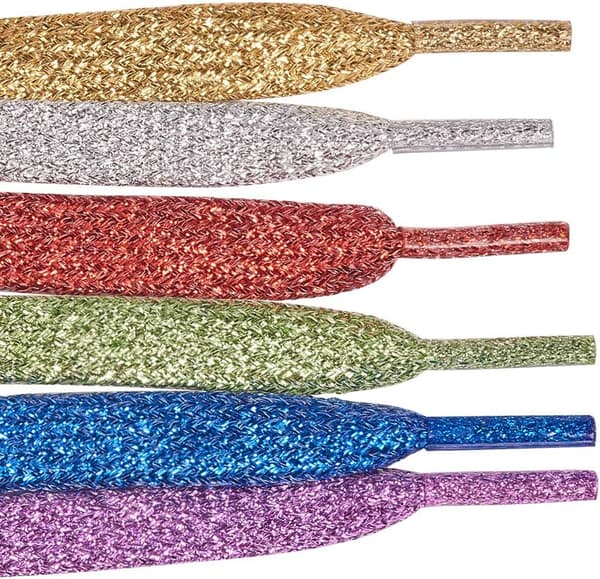 15 Par Glitter Snørebånd Flade Snørebånd Polyester Snor Flade Snørebånd (Tilfældig Farve)