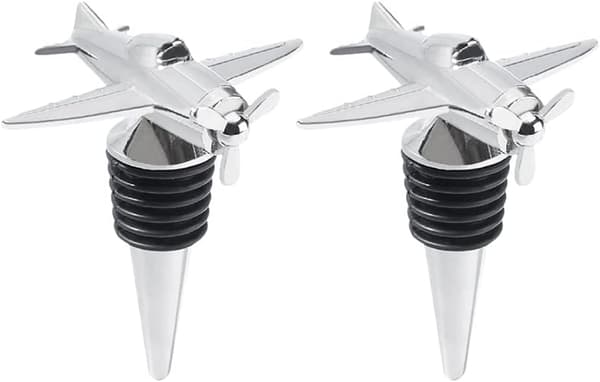 2 stk. metall vinstopper flyflaskestopper dekorativ champagneflaskestopper