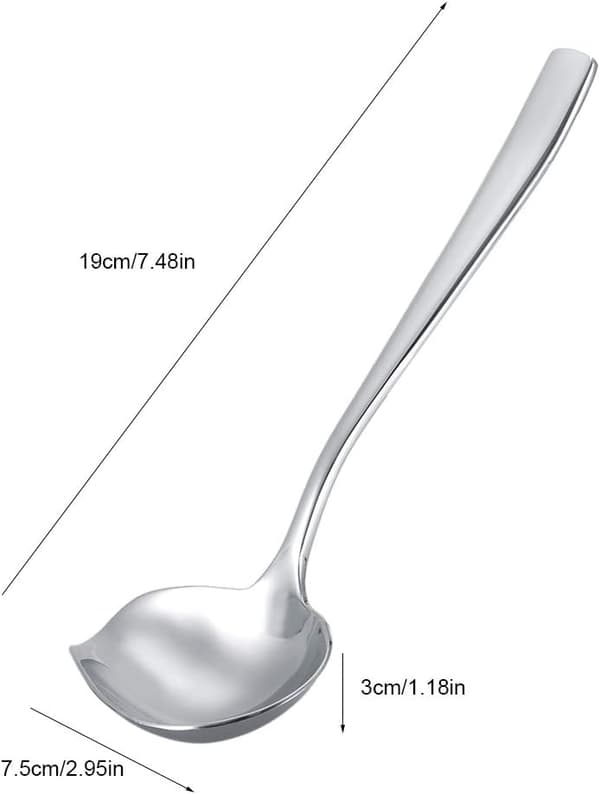 19 cm, scoop, daglig line sauceske, sauceske i rustfrit stål