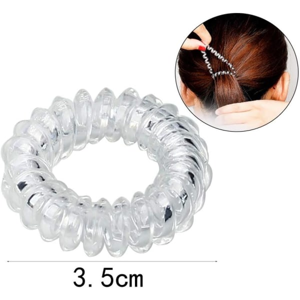 10 st spiralhårband, spårlös spole elastisk spiralhästsvans plast hårspiral (svart) Black