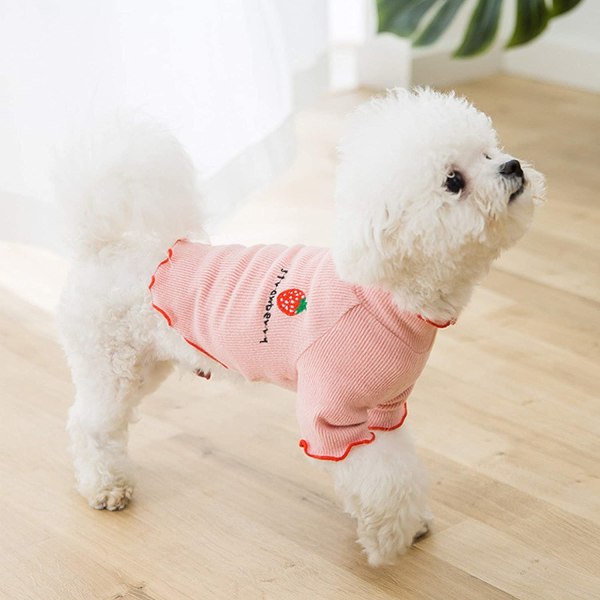 (M) Hund T-Shirts Sommar Kläder, Husdjur Mjuk Bomull Stickad Väst m