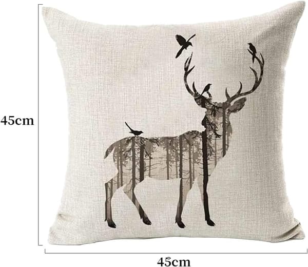 4 STK Enkel Hjort Pudebetræk Sofaseng Boligindretning Pudebetræk 45x45cm