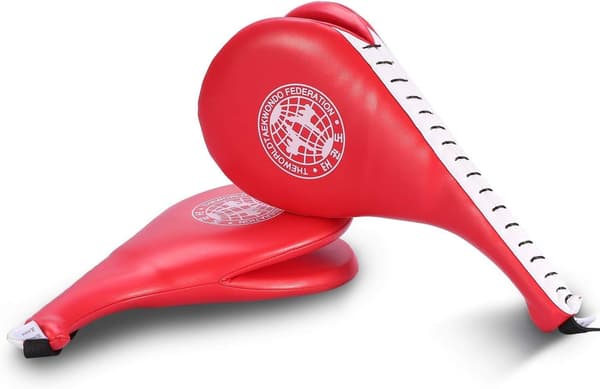 1 par Taekwondo Double Kick Pad Target Tae Kwon Do Karate Træning red