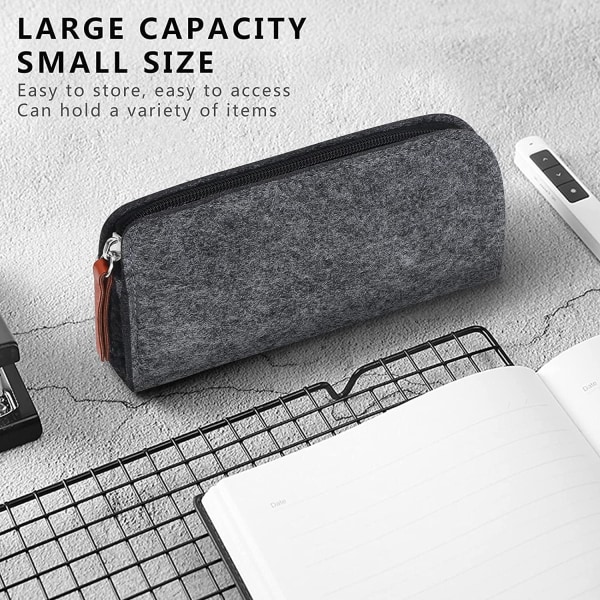Brevpapper Case Liten pennväska Slitstark kompakt dragkedja för kontorsförvaring (svart grå)