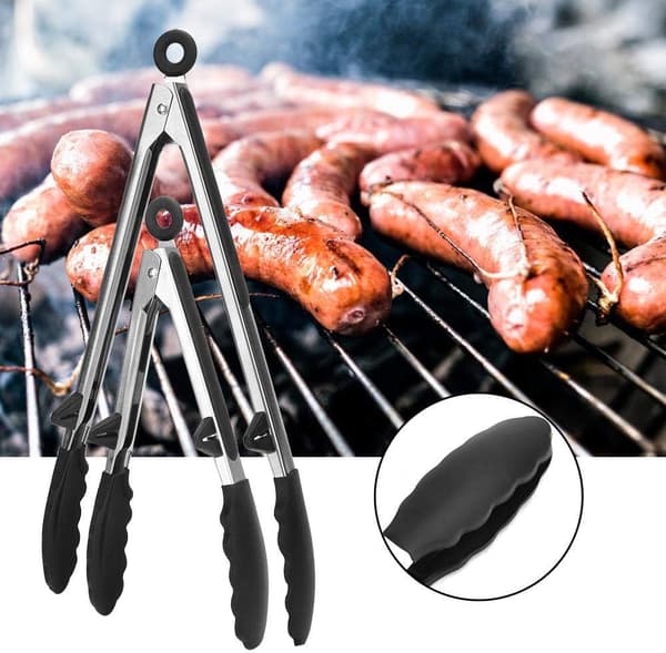 Madklemmer, brød BBQ-tang, grillbageklemmeværktøj 9in/12in 2 sæt
