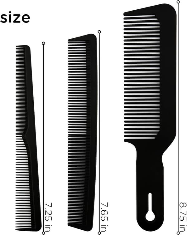 3 stk frisør flat barber koniske kammer Hårklippkam