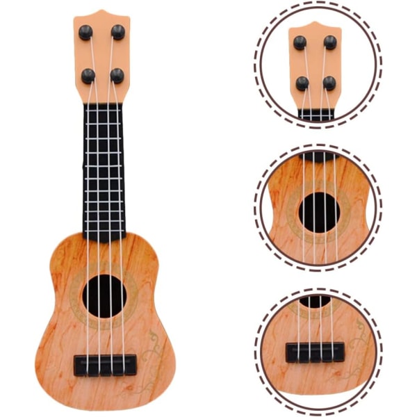 Barnens Mini Fyrasträngade Gitarr Instrument (Gul) 1 Styck Yellow