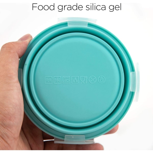 2 st hopfällbara skålar 350 ml silikon för hundar med utdragbara bärbara lock för husdjurspromenader