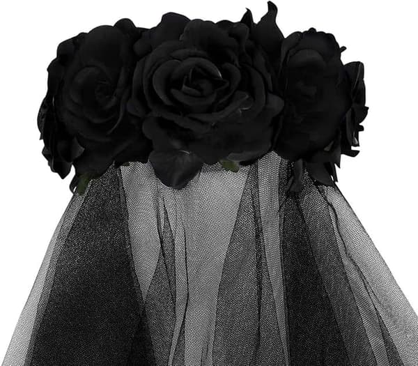 Halloweenfest Fotorekvisitter Rose Hovedpynt (Sort) 1 Styk black