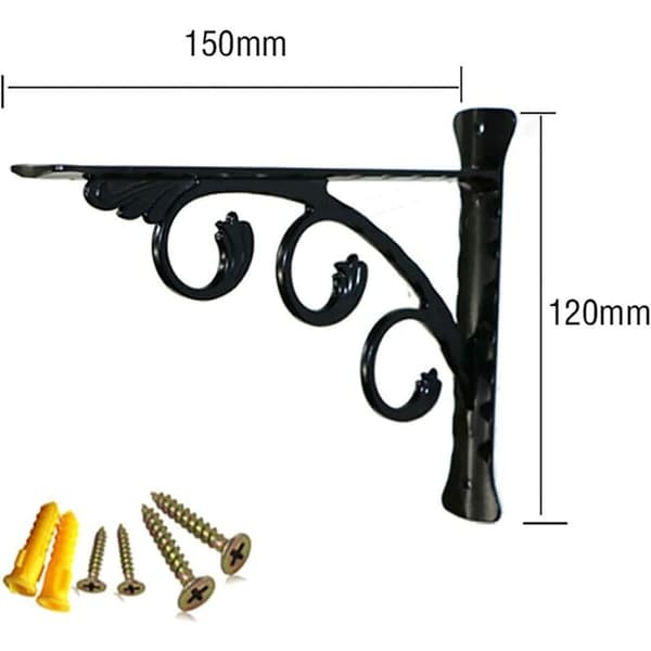2-pack smidesjärns konsoler, väggkonsoler, flytande hyllkonsoler för vardagsrum, sovrum, duschrum badrumsdekoration