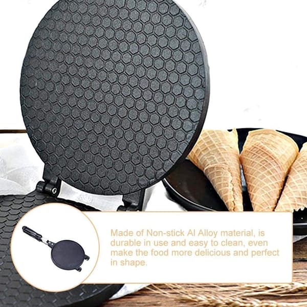 Eggrollmaskin, husholdningskjøkken gass non-stick vaffelkjegleform