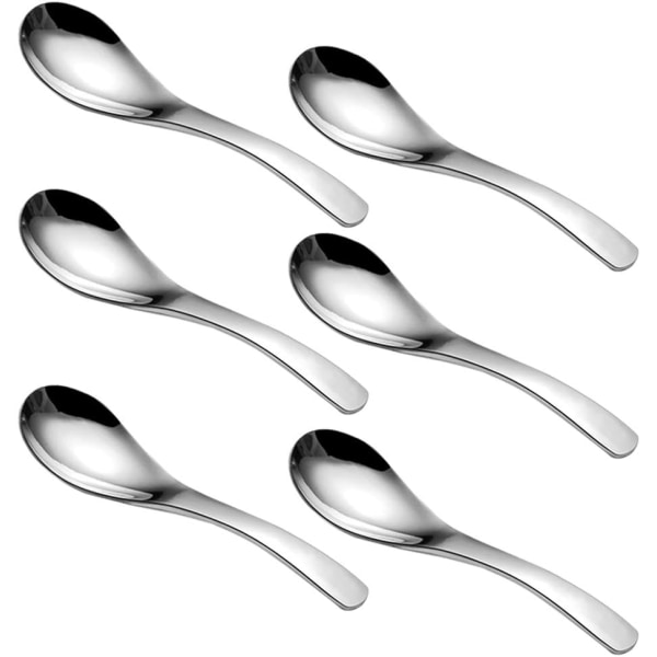 6 set, kraftiga soppskedar, soppskedar i rostfritt stål, 5,8 tum