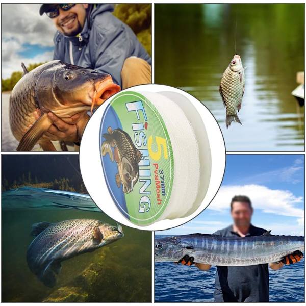 5M Vattenlöslig Fiske Linje, PVA Vattenlöslig Nät Fiske Tillbehör (37mm) Fiske Tillbehör