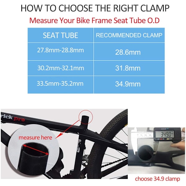 Cykelstolpsklämma i aluminiumlegering Snabbkoppling Sadelstolpsklämma (Röd 34,9 mm) red 34.9mm