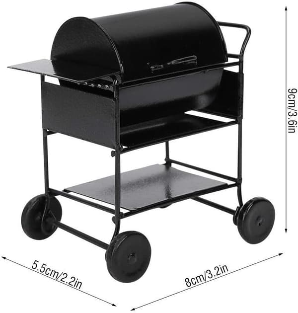 Dukkehus 1:12 Simulation Vogn Grill Dekoration Legetøj 1 Styk (Sort)