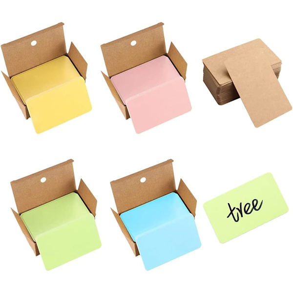 Paket med 500 tomma ordkort, bärbara tomma små kort, memorandum, (5 färger)