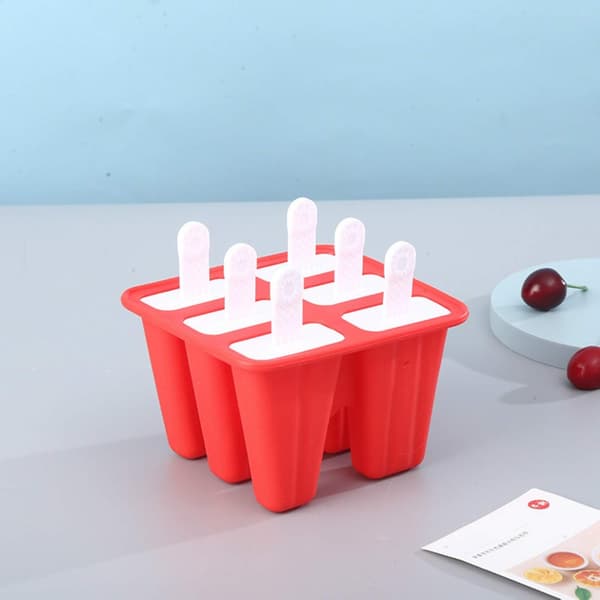 Silikone ispindeform BPA genanvendelig nem frigivelse ispindefremstilling (rød) 6 huller red