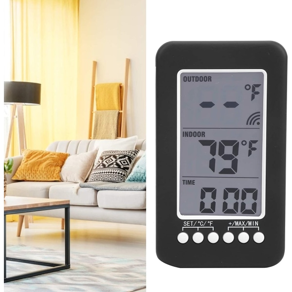 Termometer, Multifunktionell Termometer Klocka, 4in Skärm Hushåll