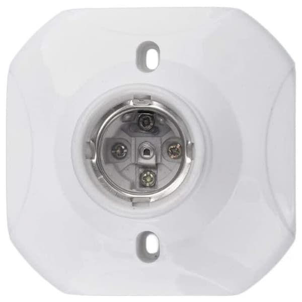 Sats med 4 fyrkantiga E27 skruvbaser, ytmontering, E27 LED-lamphållare, E27-hållare i keramik och plastbas för vardagsrum, sovrum