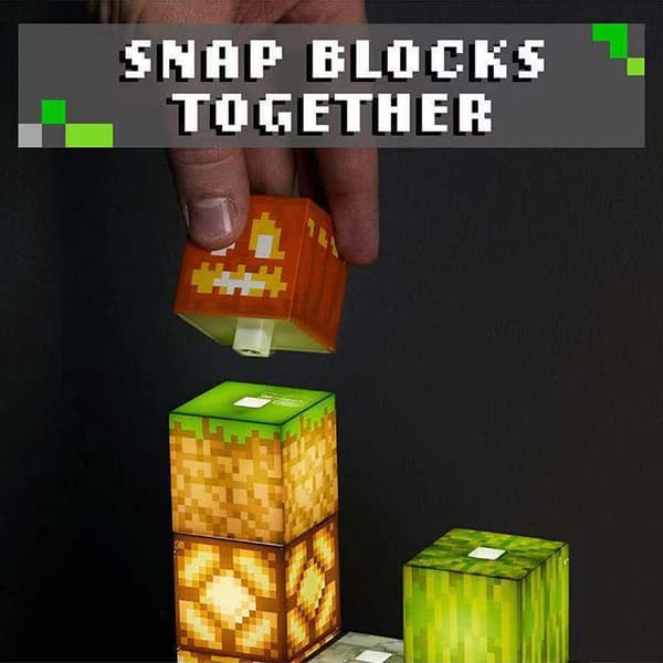 Minecraft natlys byggeklods splejsningslampe USB strømforsyning
