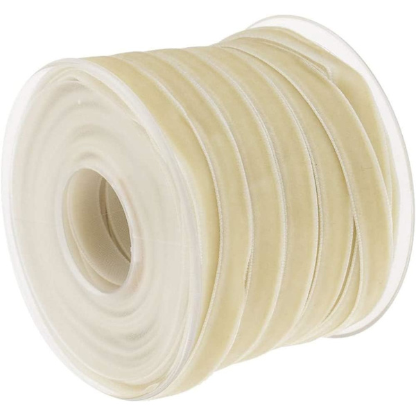 20 meter 10 mm bred sammetsband rulle för hantverksdekoration - Beige Beige