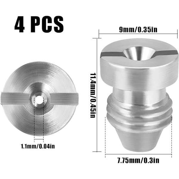 4 stycken skumnonspistolmunstycken, 1,1 mm skumnonspistolmunstycke (rostfritt stål)
