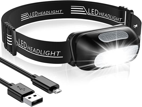 Hodelykt LED Oppladbar Hodelykt Vanntett for Løping Camping Fotturer