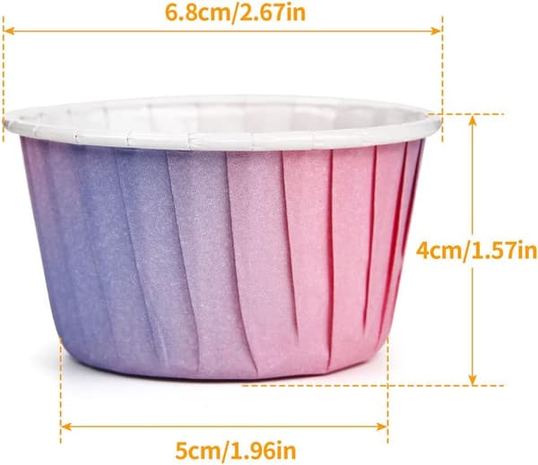 Pakke med 50 papirform til muffins, mini cupcakeformer til bryllup, bursdager (rosa-blå)