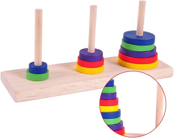 Puupeli Aivot Puzzle Hanoi-torni Klassinen Torni Joki Bambu Avaa Puzzle