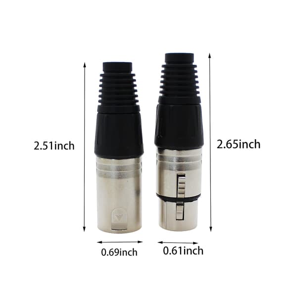 2 par XLR hun- og hanstik, mikrofonstik, lydmikrofonkabelstik
