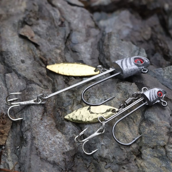 Underspin Jighead, Blyhuvud med pilblad, Luminous Jig Head Fiske krokverktyg Set
