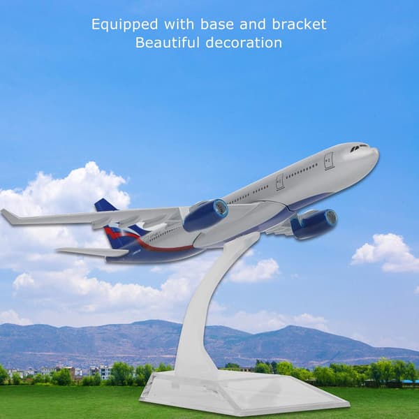 Flymodell, 16 cm legeringsflymodeller + base + brakett støpt fly for hjemmekontordekorasjon