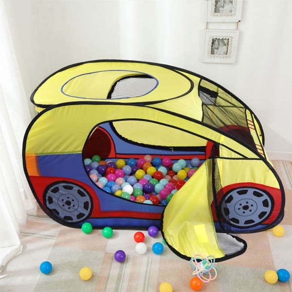 Pop Up lektält med bärväska, gult biltält, bärbart hopfällbart barntält