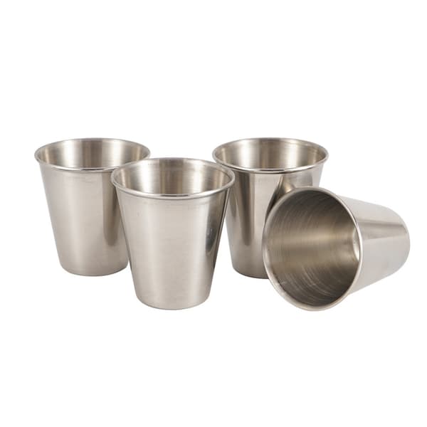 4-pak snapseglas i rustfrit stål 100 ml genanvendeligt snapseglas metalsnapseglas med pose bærbart