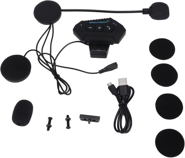 Hjälm handsfree Bluetooth intercom headset BT 5.0 med mikrofon, automatiskt svar