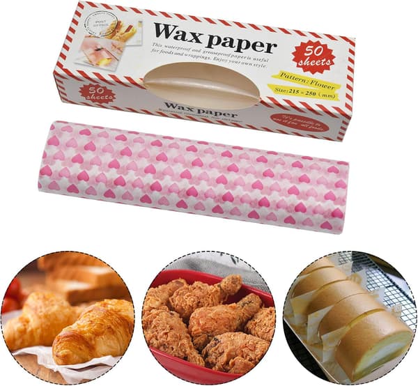 50 ark matpapir, bivoksduker matpapir, voksduker til sandwichbrød hamburger