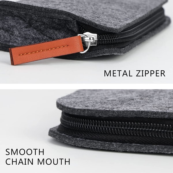 Brevpapper Case Liten pennväska Slitstark kompakt dragkedja för kontorsförvaring (svart grå)