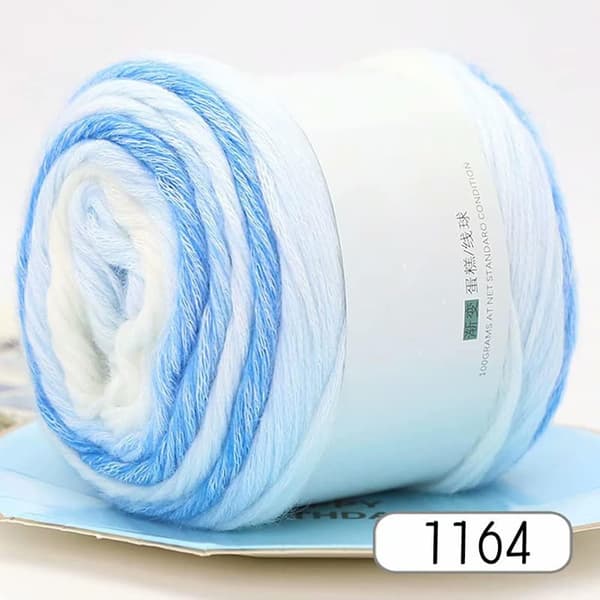 100 g uldgarn til strikning, blødt håndstrikkegarn, farvegradientgarn til strikning (stil 5) color 1